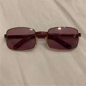 Maroon Gucci Square sunglasses